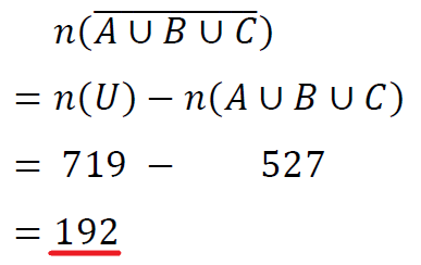 補集合の個数定理によって例題の約分できない分数の個数を求める計算式の画像